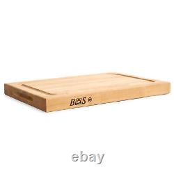 John Boos BBQ Collection Reversible Wood Cutting Board withJuice Groove, Maple