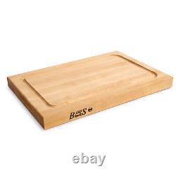 John Boos BBQ Collection Reversible Wood Cutting Board withJuice Groove, Maple