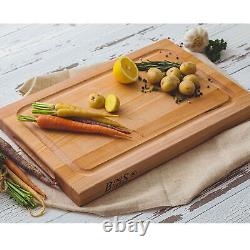 John Boos BBQ Collection Reversible Wood Cutting Board withJuice Groove, Maple