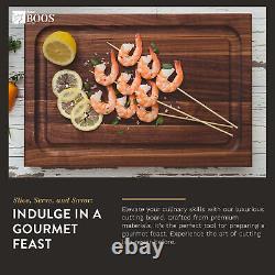 John Boos BBQ Collection Reversible Wood Cutting Board withJuice Groove, Walnut