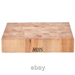 John Boos Medium Maple Wood End Grain Cutting Board for Kitchen, 15 x 15 x 3