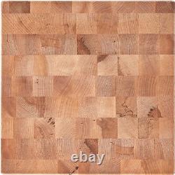 John Boos Medium Maple Wood End Grain Cutting Board for Kitchen, 15 x 15 x 3