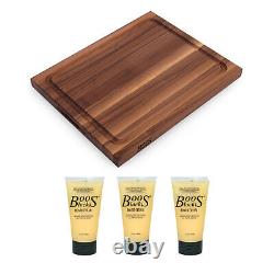 John Boos Walnut Wood Juice Groove Cutting Board withBoos Block Care Cream, 3 Pack