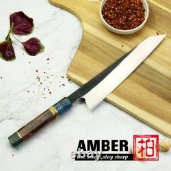 Kiritsuke Knife High Carbon Steel Wood Handle Chef Gyuto Slicing Beef Cut Chop L