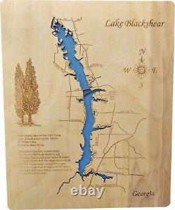 Lake Blackshear, GA Laser Cut Wood Map Wall Art Made to Order