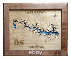 Lake Gaston, NC Laser Cut Wood Map Wall Art Made to Order