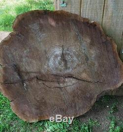 Large 4' Black Walnut Round, Slice Cut Kiln Dried Slab Reclaimed Wood 3.5 Thick