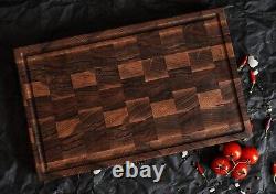 Large Walnut End Grain Butcher Block Cutting Board Kitchen Chopping Board