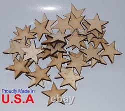 Laser Cut Wood Stars VARIOUS SIZES (50 2000 pcs.) Craft Supplies Flag Sign DIY