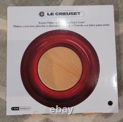 Le Creuset Cheese Platter with Wood Cutting New in Box