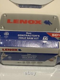 Lenox 5 Pc Contractor´s Hole Saw Kit For Wood and Metal New In Factory Case