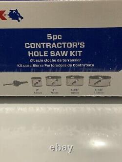 Lenox 5 Pc Contractor´s Hole Saw Kit For Wood and Metal New In Factory Case