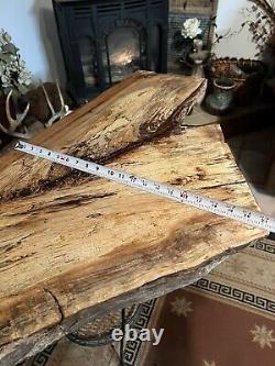 Live Edge Pecan Slab/ DIY Spalted Table Top- PLANED- Crotch Cut Wood- 91p- J&R