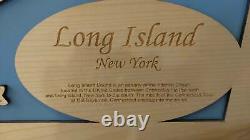 Long Island, New York laser cut wood map