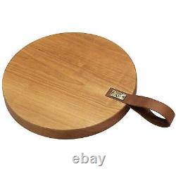 Luxury Gabriella Round Cherry Wood Edge Grain Cutting Board Made in the USA