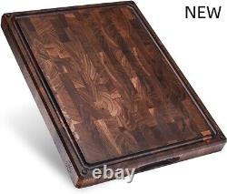 Made in USA, Large Thick End Grain Walnut Wood Cutting Board, NEW