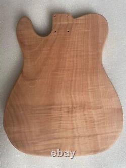 Mahogany Wood Guitar Single Cut Body with Tiger Maple Top