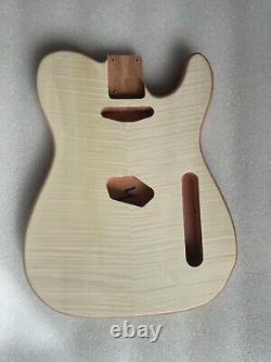 Mahogany Wood Guitar Single Cut Body with Tiger Maple Top