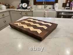 Maple & Walnut Cutting Board (NEW) in Chevron Pattern Handmade
