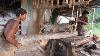Margosa Wood Cutting At Road Side Saw Mill Asia Skilled Labor Cutting Margosa Wood At New Saw Mill