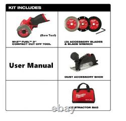 Milwaukee M12 FUEL 12-Volt 3 in. Brushless Cordless Cut Off Saw Kit W Carry Bag