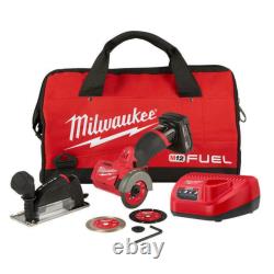 Milwaukee M12 FUEL 2522-21XC 12-Volt 3-Inch 4.0Ah Cordless Cut Off Tool Kit