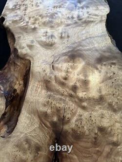 Myrtle Wood Burl, Live Edge, 30 Long, 15 Wide, 1 1/2 Thick, Dry