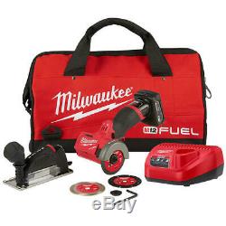 NEW Milwaukee M12 FUEL 2522-21XC 12-Volt 3-Inch 4.0Ah Cordless Cut Off Tool Kit