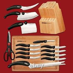 NEW Miracle Blade III World Class 17-Piece Knife Set Cutting Board Knife Block