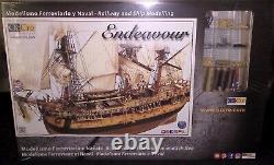 NEW OcCre HMS Endeavour Wood Ship Model Kit w Sails Laser Cut 154 Scale #14005