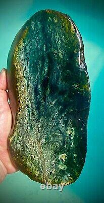 Natural blue opalized wood large & whole river piece cut in half