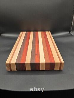 New Custom Handcrafted Natural Wood Butcher Block Cutting Board Rolling Pin Set