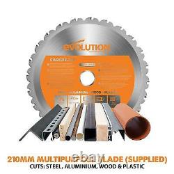 New Evolution Multipurpose Compound Mitre Straight Chop Saw Cuts Wood Metal 230V