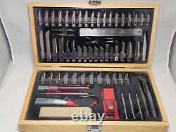 New Old Stock Master Grip Hobby Knife Set Wood Model Kit Case Cut Mat HTF-RARE