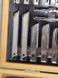 New Old Stock Master Grip Hobby Knife Set Wood Model Kit Case Cut Mat HTF-RARE