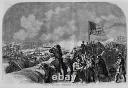 New Orleans Battle Of 1815 Flag Antique Wood-cut Engraving Battle Of New Orleans