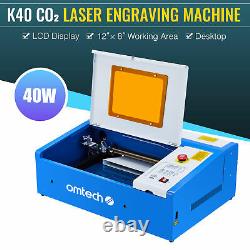 OMTech 40W 12x 8 CO2 Laser Engraver Cutter Cutting Engraving Machine K40 DIY