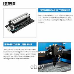 OMTech 50W 20x12 CO2 Laser Engraver Cutting Engraving Machine with Rotary Axis