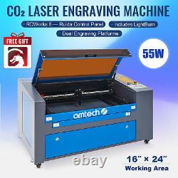 OMTech Upgraded 55W 24x16 CO2 Laser Engraver Cutting with Lightburn Ruida