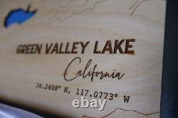 One-of-a-Kind forest GREEN VALLEY LAKE CALIFORNIA Laser Cut Wood Map Art NEW