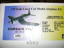 PICA F4U CORSAIR RC Model Balsa 1/8th SCALE Airplane Kit, Laser cut, 61.5 WS