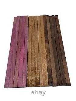 Pack Of 15, Purpleheart, Sapele, Indian rosewood Lumber Boards Blocks 3/4x2 x18