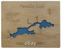 Paradox Lake, New York laser cut wood map