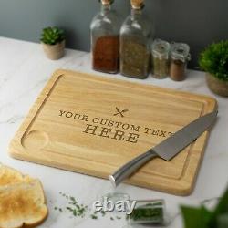 Personalised Wooden Chopping Board Any Text Laser Engraved Cut Cheese Serving