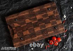 Personalized Cutting Board Walnut End Grain Butcher Block Large Chopping Board