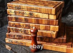 Personalized Double Sided Walnut End Grain Butcher Block Large Cutting Board