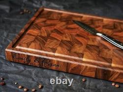 Personalized Double Sided Walnut End Grain Butcher Block Large Cutting Board