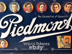 Piedmont Tobacco Baseball T206 Laser Cut Wood Advertising Sign Blue WOW