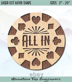 Poker Chips (16) Wood Blank Laser Cut Out Unfinished Shape DIY Craft Supply