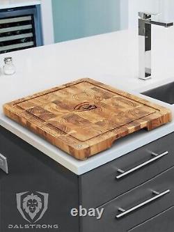 Premium 15 x 12 Teak Wood Cutting Board with Juice Groove & Laser-Engraved